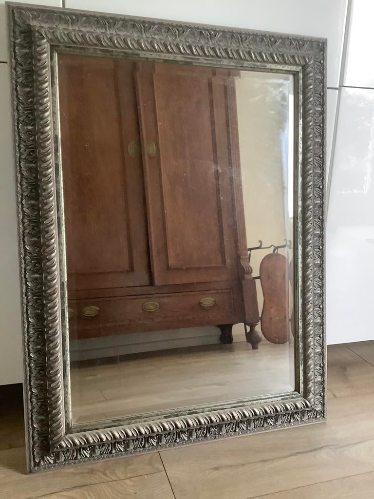 Spiegel in frame, Ophalen, Zo goed als nieuw, Minder dan 100 cm, Rechthoekig