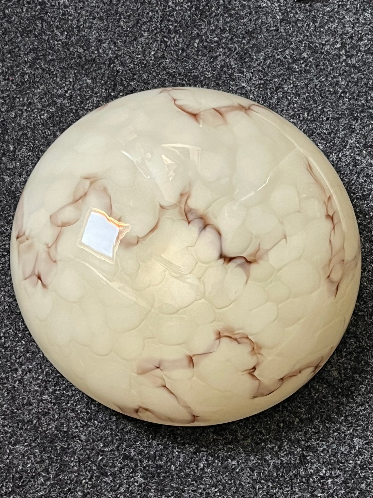 Art deco gemarmerd opaline lampenkap groot, Ophalen of Verzenden, Zo goed als nieuw, Rond