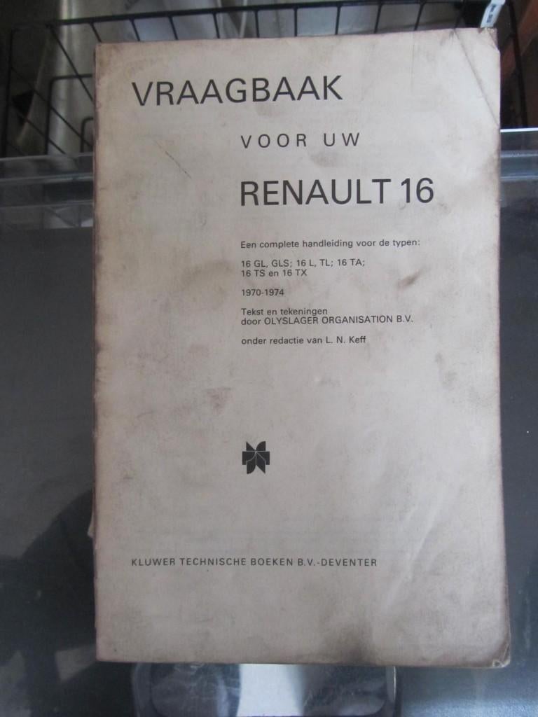 vraagbaak  RENAULT 16    zonder kaft, Ophalen of Verzenden