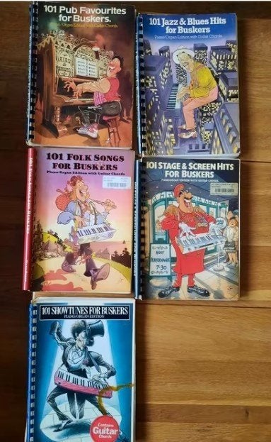 5 boeken-5x101 hits for Buskers-piano,orgel,gitaar-zie tekst, Ophalen of Verzenden, Gebruikt, Artiest of Componist, Keyboard