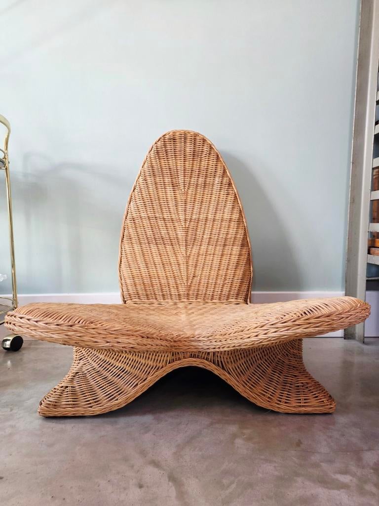 Prachtige vintage, rotan (meditatie) stoel, in nette staat!, Huis en Inrichting, Stoelen, Ophalen, Vintage Japandi Natuurlijk