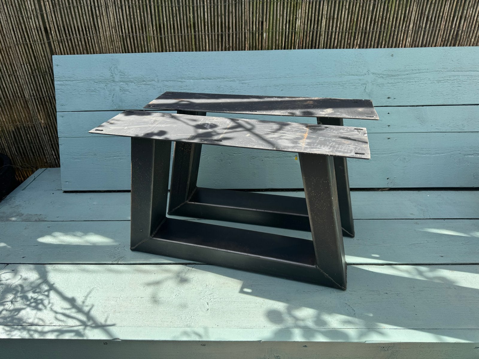Metalen tafelpoten (2 stuks) - Zwart, robuust design, Ophalen, Tafelpoot, Gebruikt, Minder dan 50 cm