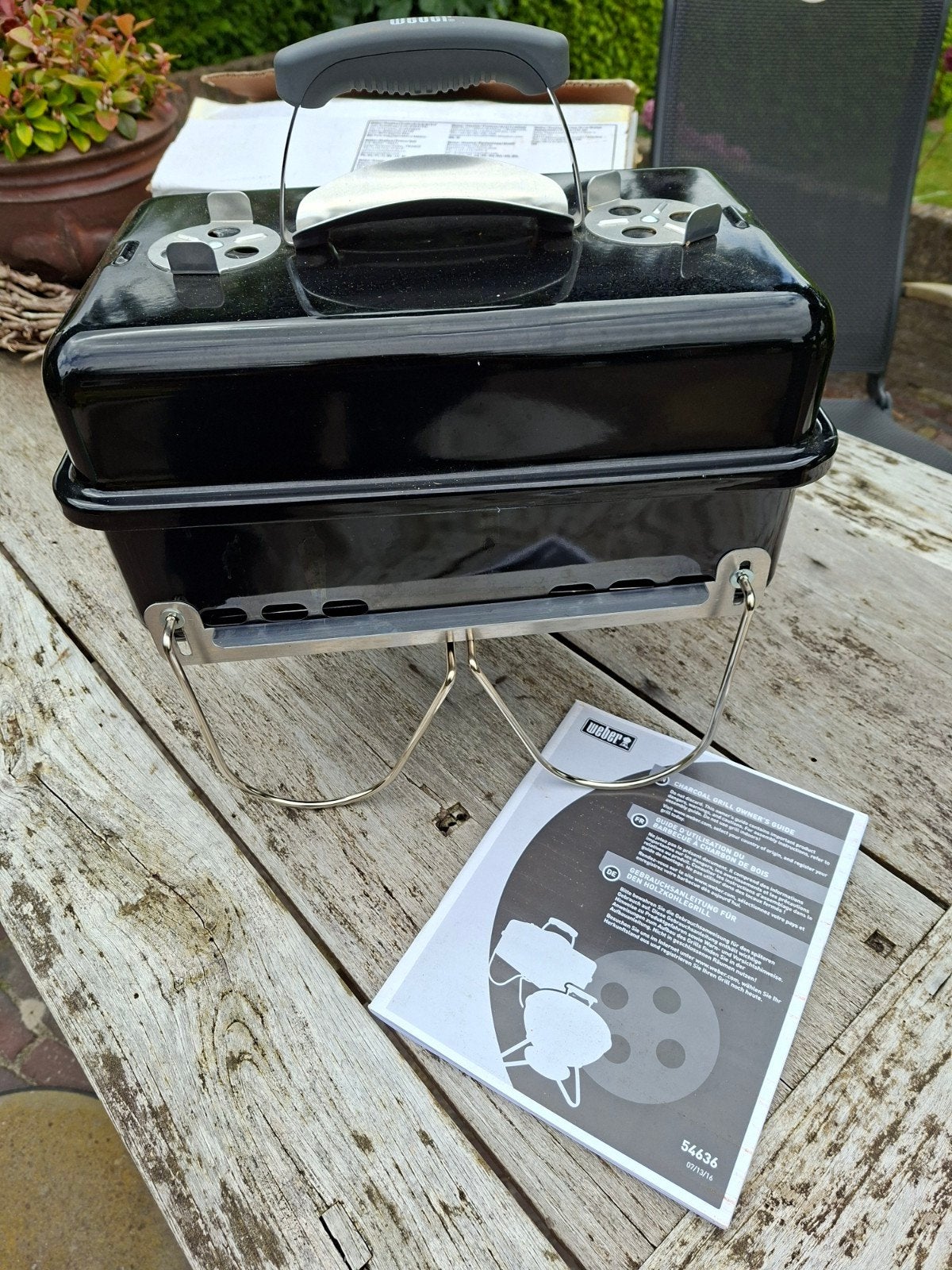 Weber Go Anywhere BBQ houtskoolgrill, Tuin en Terras, Houtskoolbarbecues, Ophalen, Zo goed als nieuw, WEBER BBQ