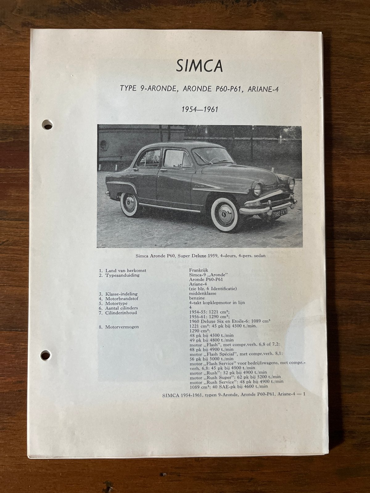 Kluwer Autotechnisch Handboek Simca 1954-1961, Boeken, Ophalen of Verzenden, Gelezen, Overige merken