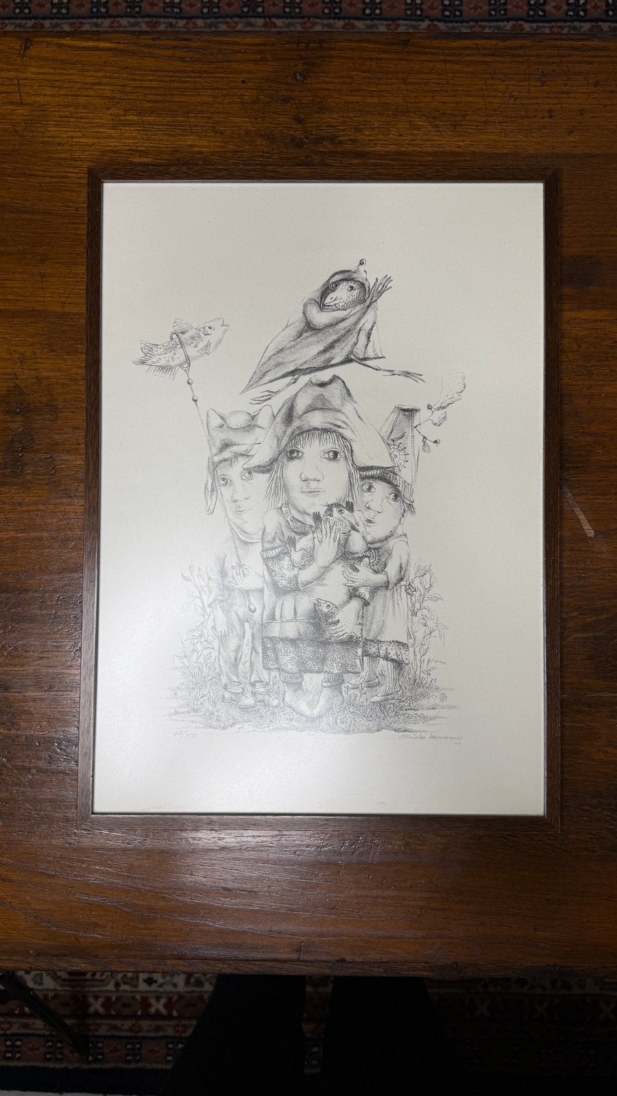 Mieke Kemming gesigneerde lithografie 80/150