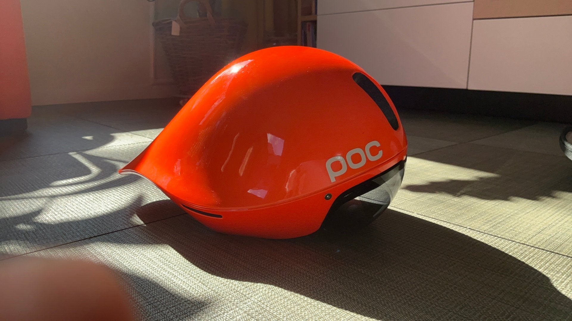 Oranje POC Tempor tijdrit helm maat M-L, Ophalen of Verzenden, Zo goed als nieuw, Overige maten, Heer of Dame