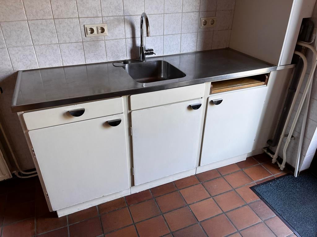 Bruynzeel Monta Z - Piet Zwart keuken jaren 60, Ophalen, Gebruikt, Wit, Enkelwandige keuken