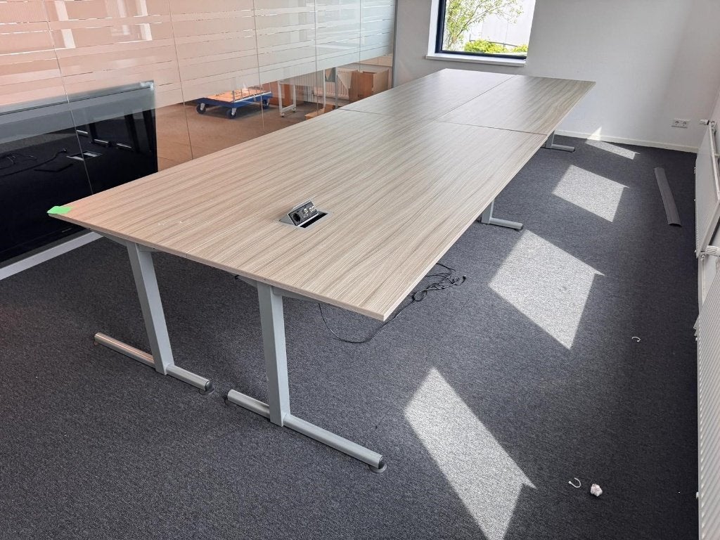 Grote vergadertafel – 480 x 160 cm, Overige houtsoorten, Gebruikt, 150 tot 200 cm, 200 cm of meer