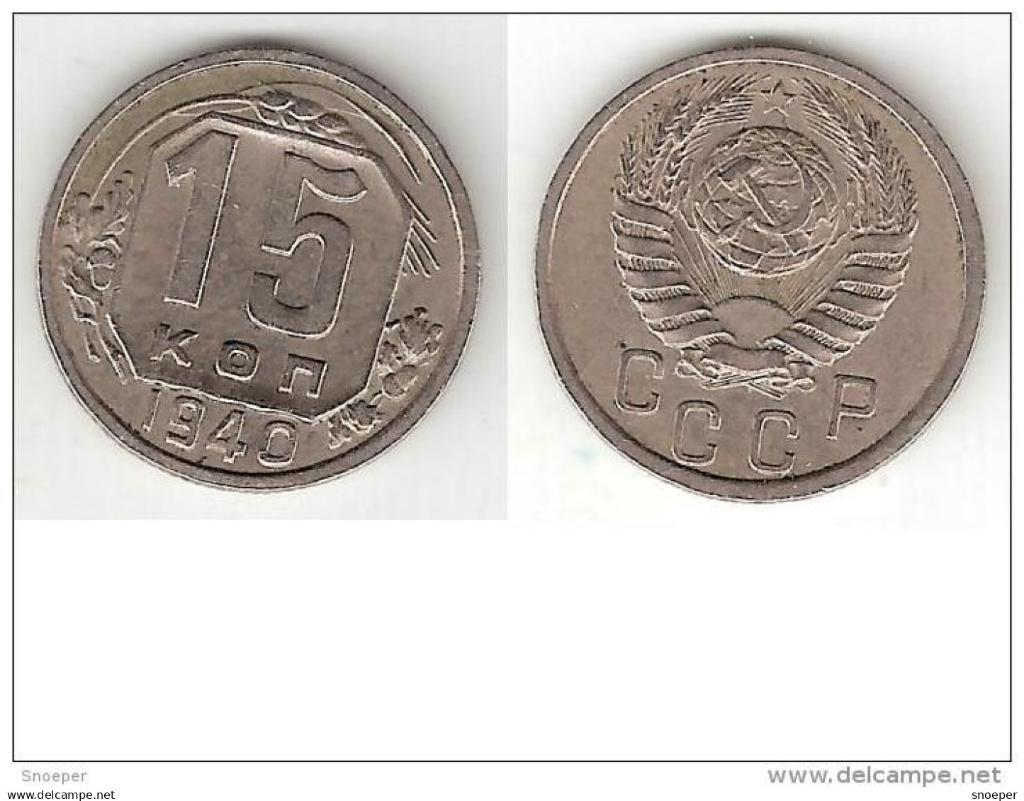 russia 15 kopeks 1940 km 110 xf+ !!!, Verzenden, Rusland, Losse munt
