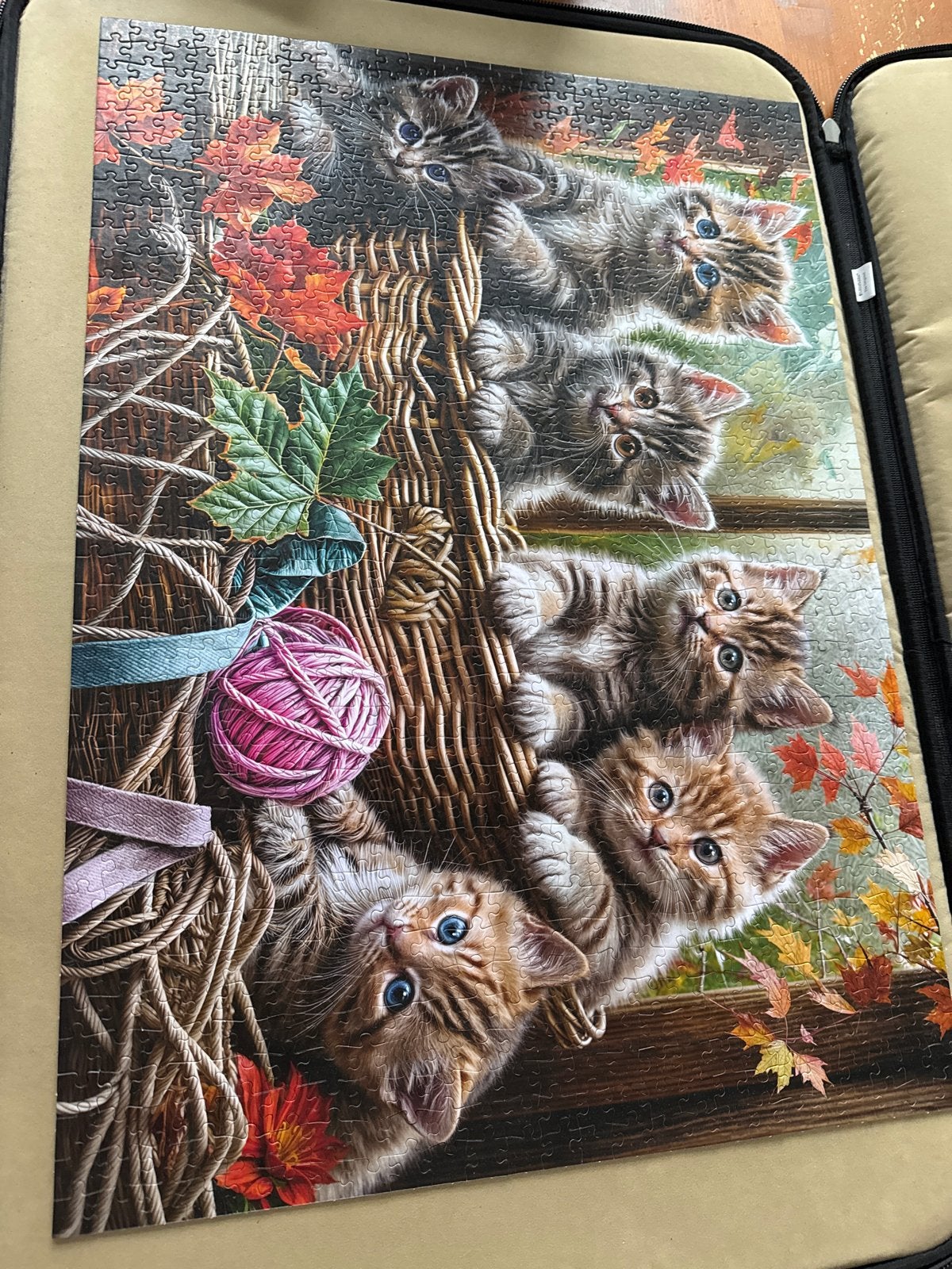Legpuzzel 1000 stukjes - Kittens in een mand, Ophalen, 500 t/m 1500 stukjes, Zo goed als nieuw, Legpuzzel