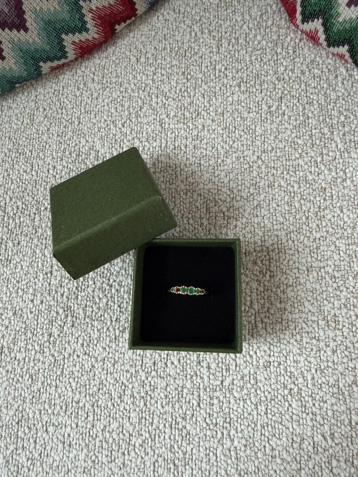 Anna + Nina Anna Ring Emerald 14K, Ophalen of Verzenden, Met edelsteen, Dame, Goud