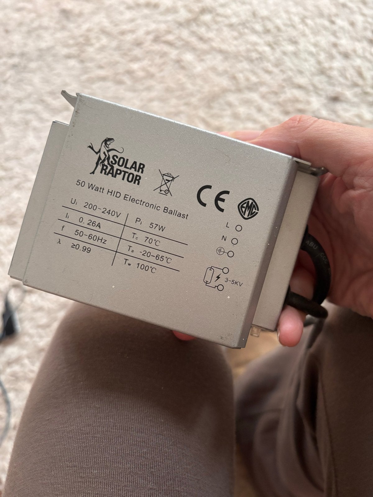 Solar Raptor EVG 50W voorschakelapparaat voor UVB HID lampen, Ophalen of Verzenden, Gebruikt