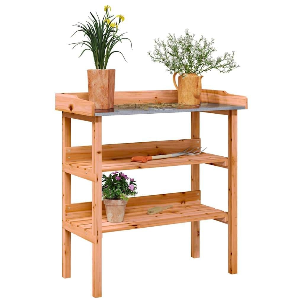 Oppottafel plantentafel hout + zink GRATIS VERZONDEN!, Verzenden, Nieuw, Balkon, Nvt