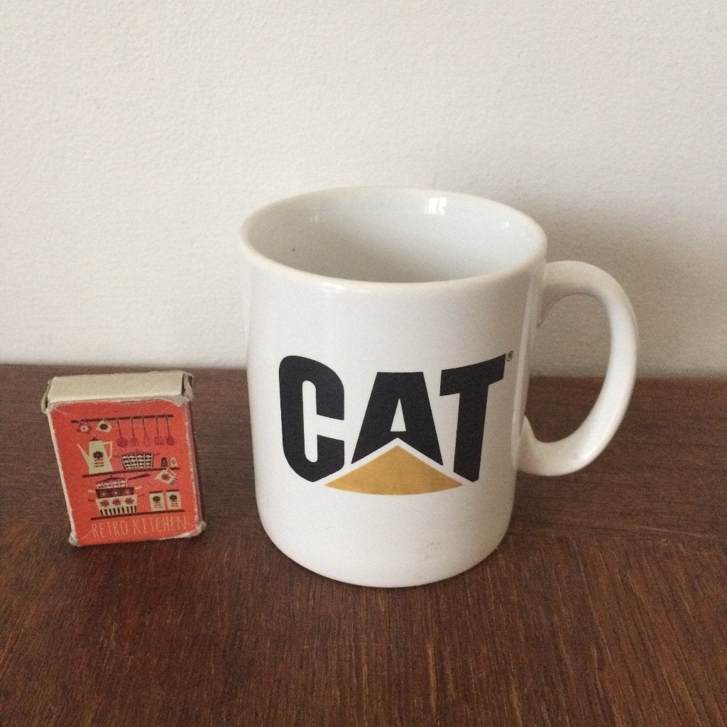 Caterpillar Cat witte mok beker origineel grondverzet merk, Steen, Overige merken, Zo goed als nieuw, Overige stijlen