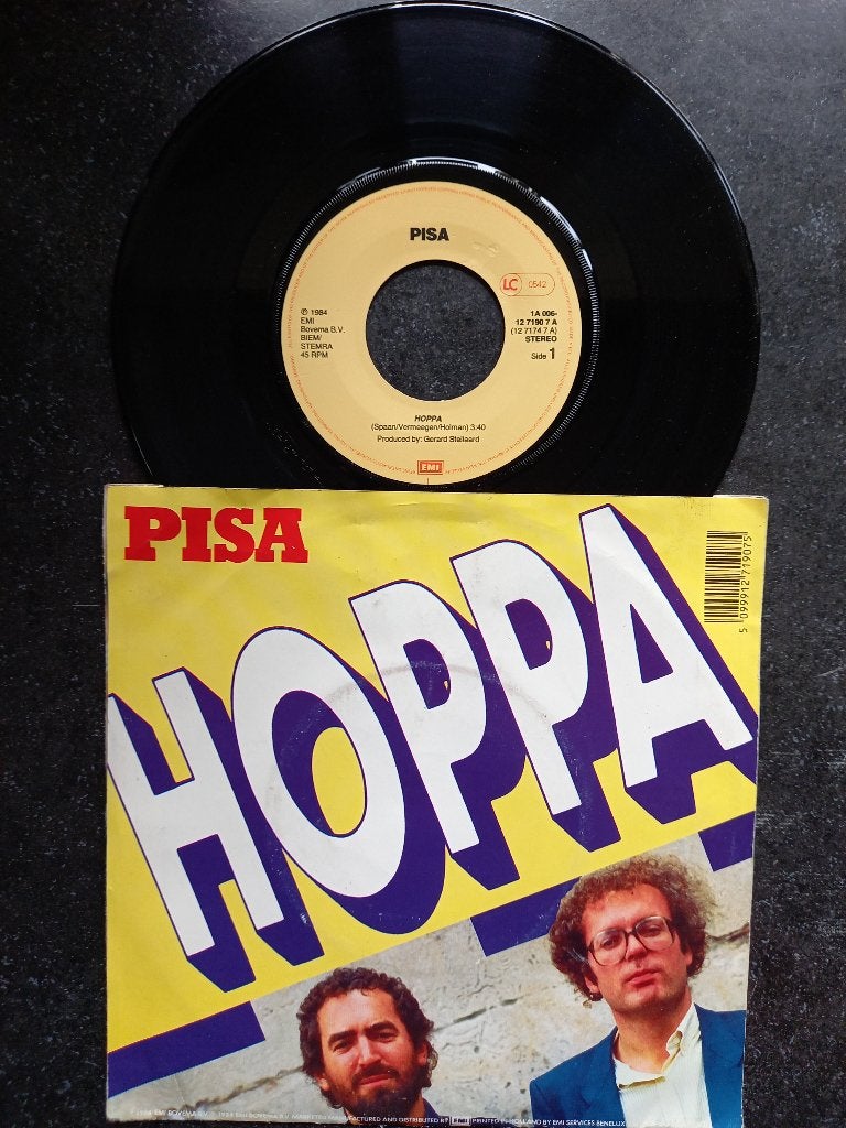 Pisa (Henk Spaan + Harry Vermeegen) - Hoppa + Kiwi 1984, Cd's en Dvd's, Gebruikt, 7 inch, Ophalen of Verzenden, Fotohoes