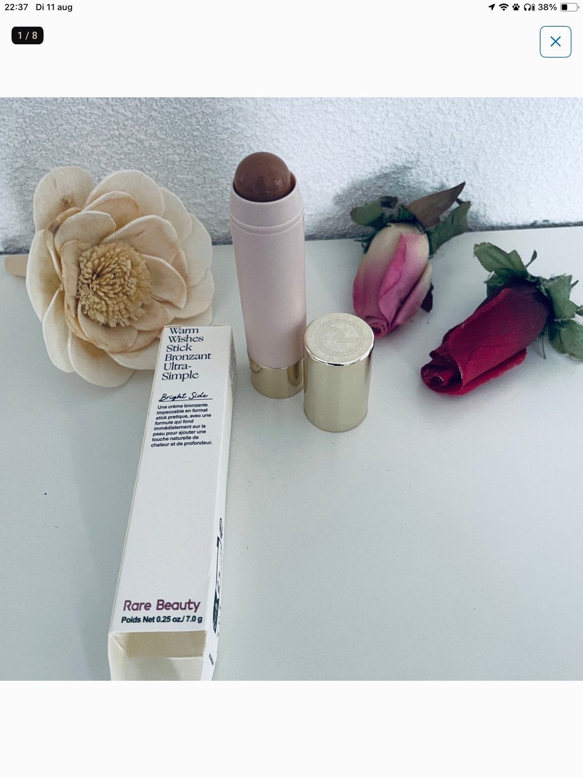 NIEUW, Rare Beauty Warm Wishes Bronzer Stick Bright Side, Sieraden, Tassen en Uiterlijk, Ophalen of Verzenden, Nieuw, Bruin, Gehele gezicht