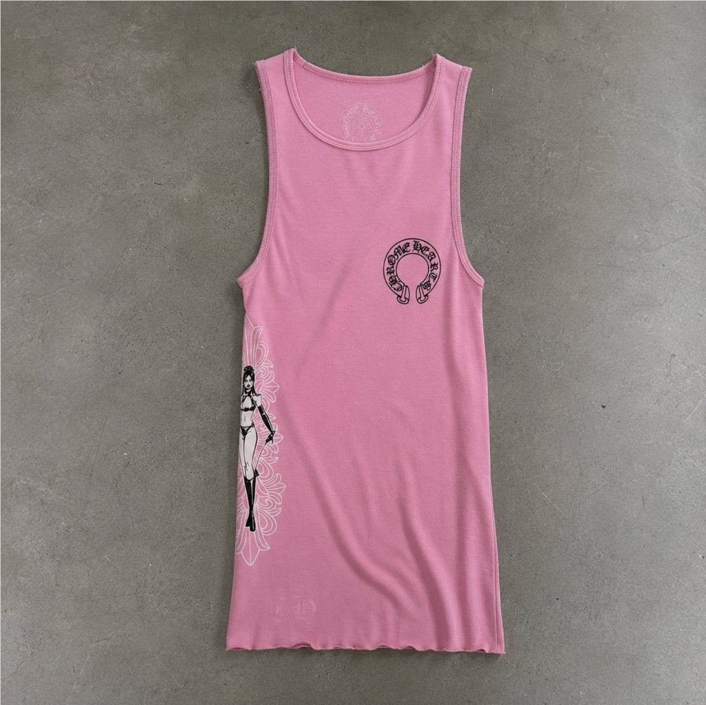 Chrome Hearts Pink Tank, Kleding | Dames, Tops, Maat 38/40 (M), Chrome hearts, Verzenden, Nieuw