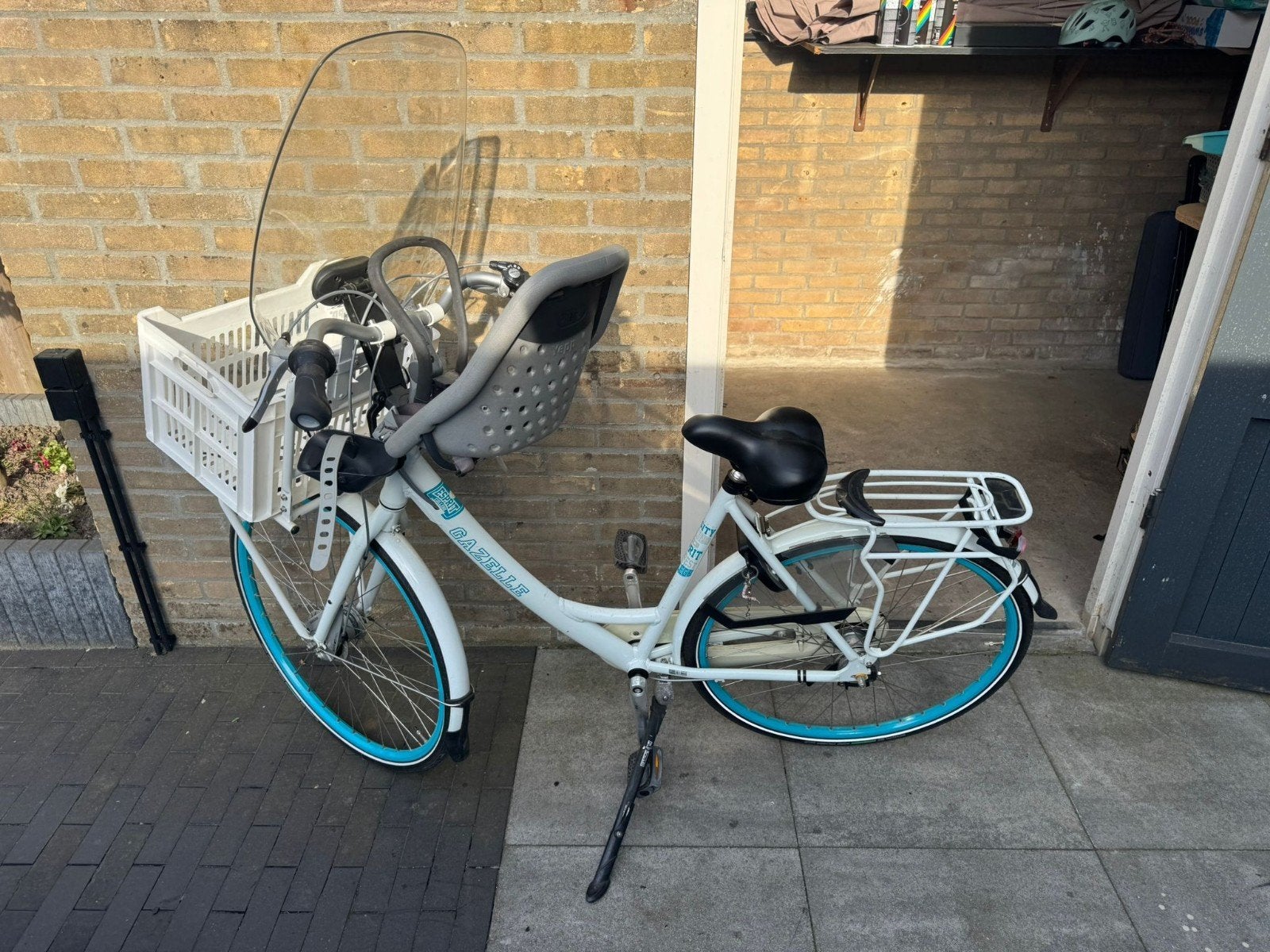 Gazelle Esprit fiets met kinderzitje en windscherm, Fietsen en Brommers, Fietsen | Dames | Damesfietsen, Ophalen, Versnellingen