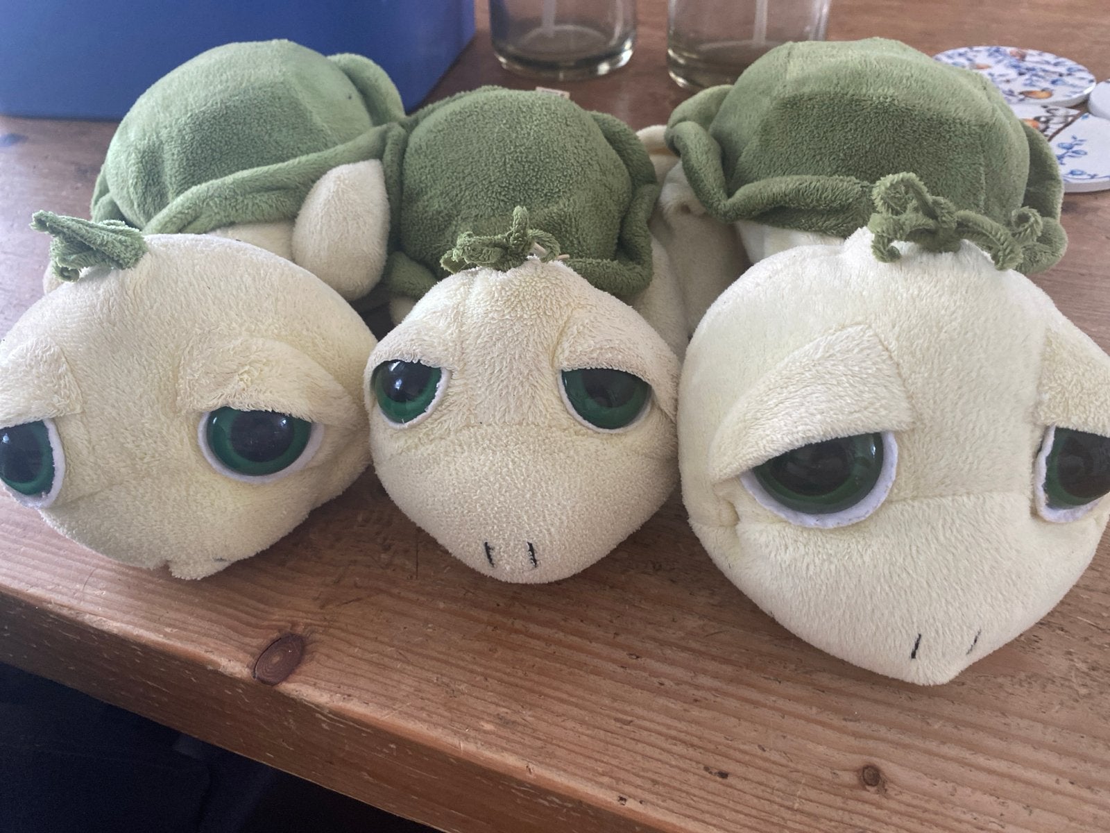 3 schildpad knuffels, Overige typen, Ophalen of Verzenden, Zo goed als nieuw, Middelgroot (20 tot 80 cm)