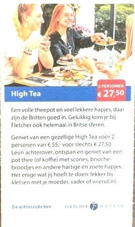 High Tea 2 personen € 27,50 in Fletcher Hotels(kortingslink), Twee personen, 1 overnachting