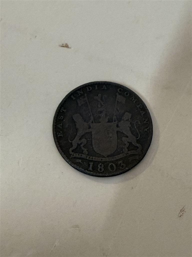 1803 Britse India Madras Presidency - 10 Cash Munt, Ophalen of Verzenden, Zuid-Azië