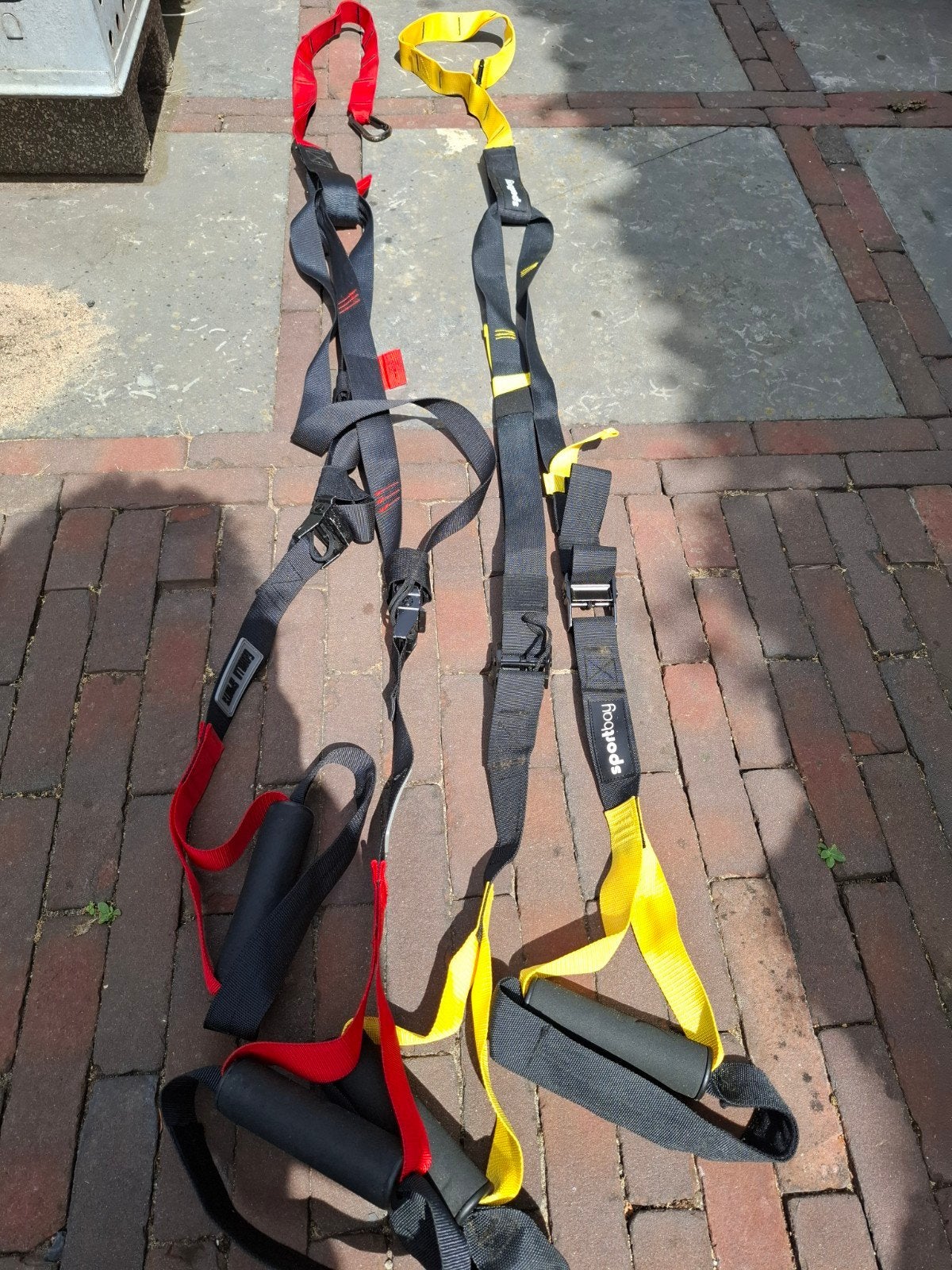 Suspension Trainers - Rood en Geel, Sport en Fitness, Fitnessmaterialen, Ophalen of Verzenden, Gebruikt, Benen, Overige typen