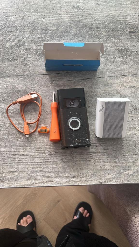 Ring Video Deurbel met Chime en accessoires, Ophalen, Gebruikt, Buitencamera
