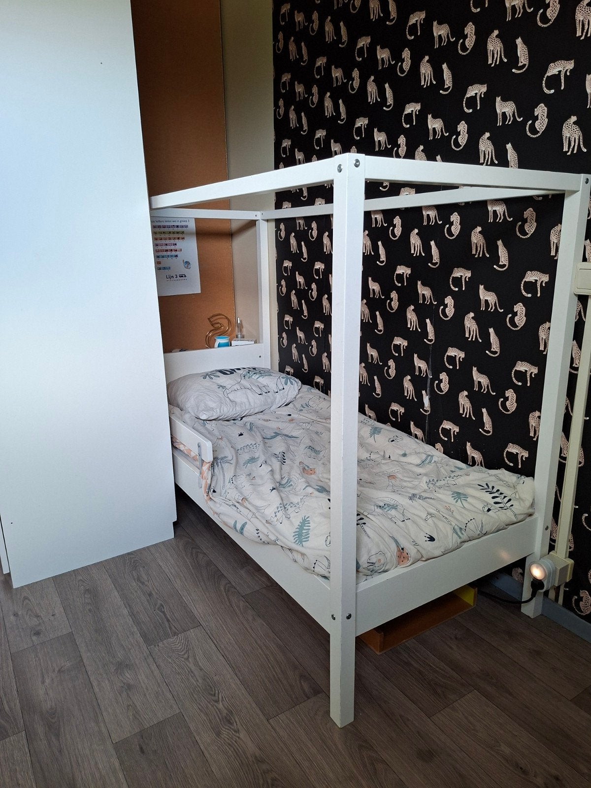 Wit kinderbed met frame en matras 17080127, Gebruikt, 70 tot 85 cm, 160 tot 180 cm, Ophalen