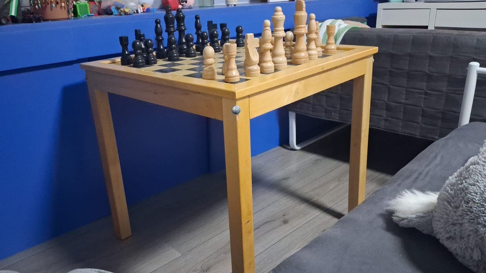 Schaakspel met tafel, Hobby en Vrije tijd, Een of twee spelers, Ophalen, Gebruikt