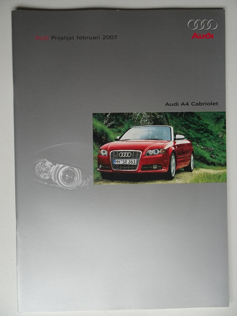 Audi A4 Cabriolet Prijslijst Februari 2007, Ophalen of Verzenden, Zo goed als nieuw, Audi