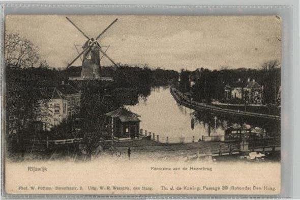 Rijswijk Panorama a.d. Hoornbrug + Molen TOPKAART 1901