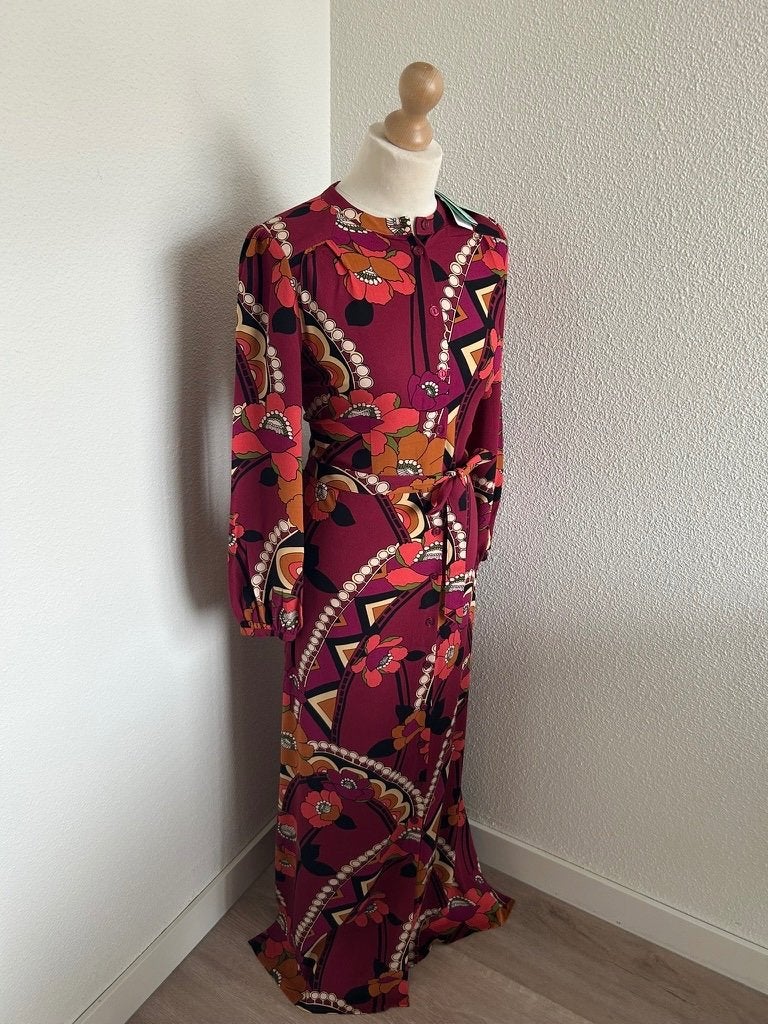 King Louie maat 38 Stella maxi dress Lovechild 1990, Maat 38/40 (M), Paars, Ophalen of Verzenden, Zo goed als nieuw