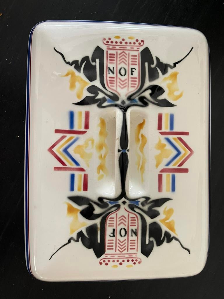 Antieke Calve schaal m. binnenschaal en vier bakjes zeldzaam, Verzenden