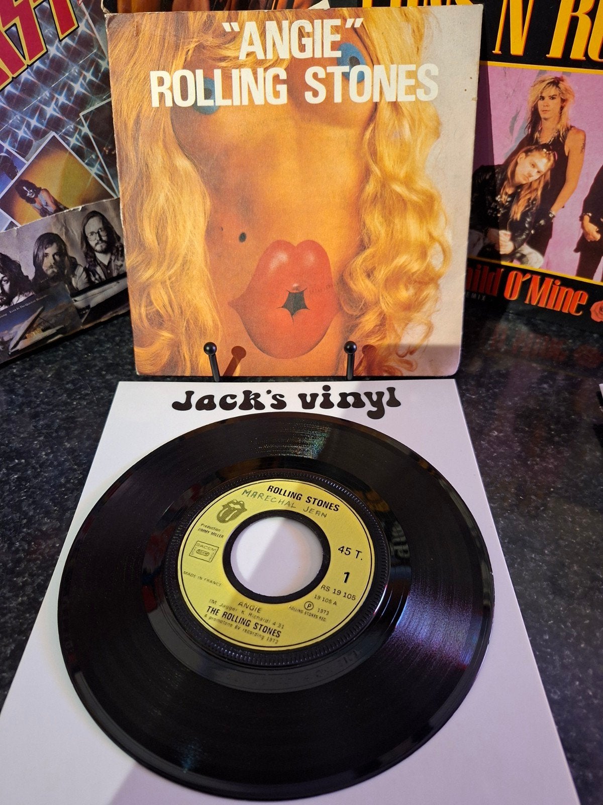 The Rolling Stones - Angie 7 inch vinyl single  1973, 7 inch, Ophalen of Verzenden, Zo goed als nieuw, Beschermende buitenhoes