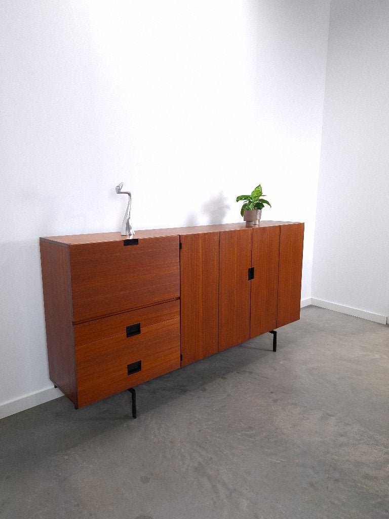 Pastoe CU09 Highboard Cees Braakman Japanse Serie, Gebruikt, Met deur(en), Teakhout, Ophalen of Verzenden