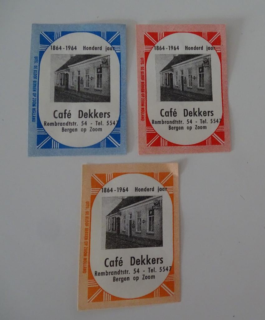 Café   DEKKERS    BERGEN OP ZOOM, Verzenden, Zo goed als nieuw, Luciferdoosjes of -merken