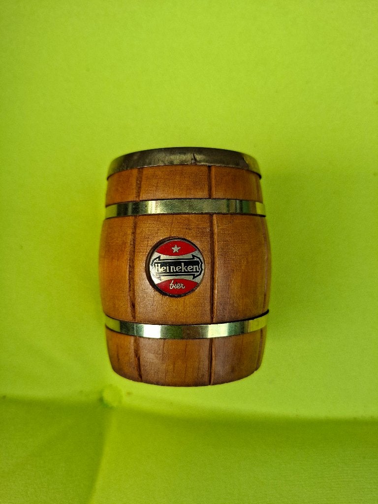Vintage Heineken bier sigarettentonnetje, sigarettenvaatje, Ophalen of Verzenden, Zo goed als nieuw, Overige typen, Heineken
