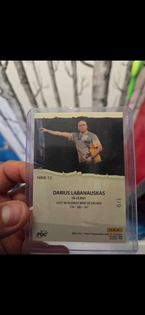 Panini darius labanauskas 1/9 9 dart club card, Ophalen of Verzenden, Zo goed als nieuw