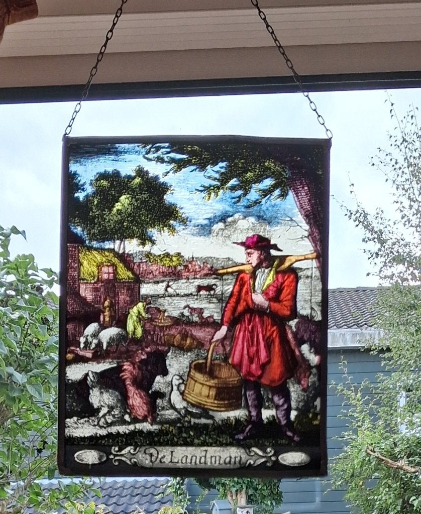 Glas in lood raamhanger - De Landman, Ophalen