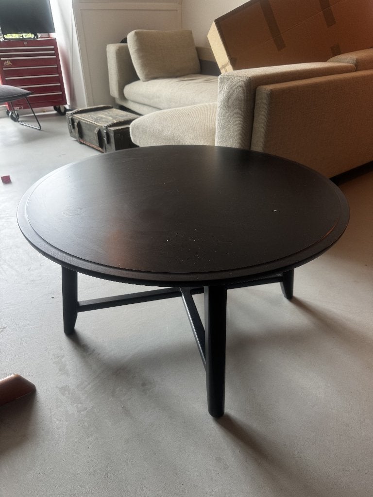 IKEA KRAGSTA Salontafel, zwart, 90 cm, Huis en Inrichting, Tafels | Salontafels, Ophalen, 100 tot 150 cm, Rond, 50 tot 100 cm