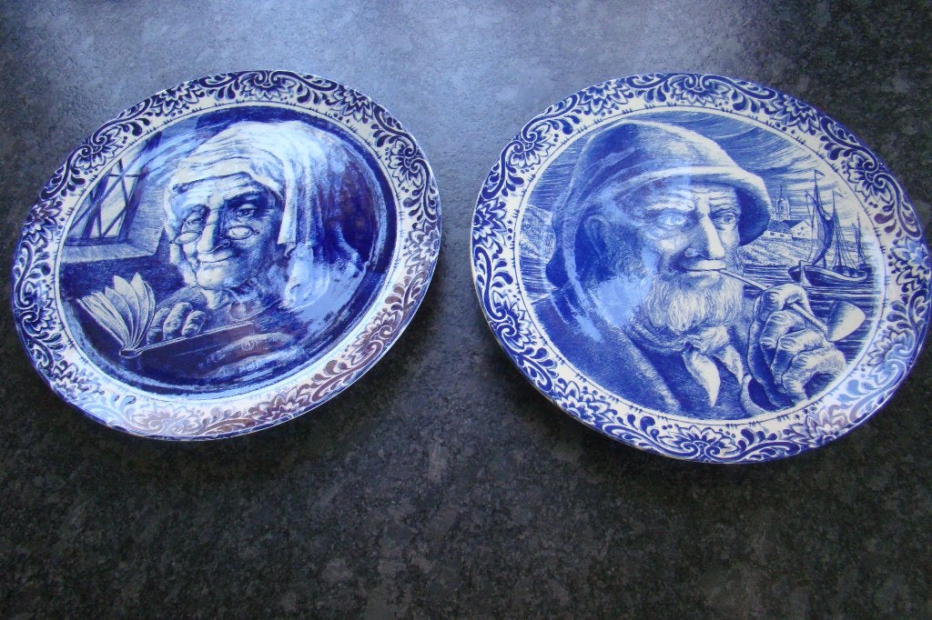 Delfsblauwe borden (2 stuks), Antiek en Kunst, Ophalen of Verzenden