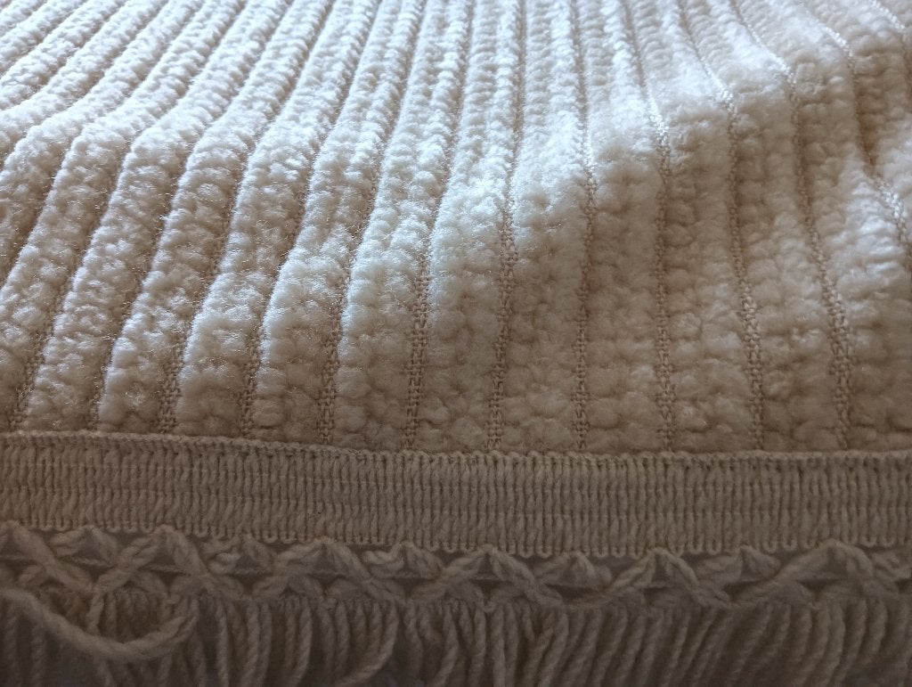 Chenille sprei, Huis en Inrichting, Slaapkamer | Beddengoed, Ophalen of Verzenden, Tweepersoons, Wit, Overige typen