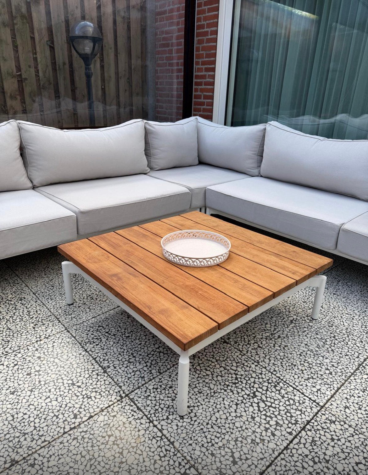 Loungeset aluminium 298x298cm, Ophalen of Verzenden, Zo goed als nieuw, Aluminium, Bank