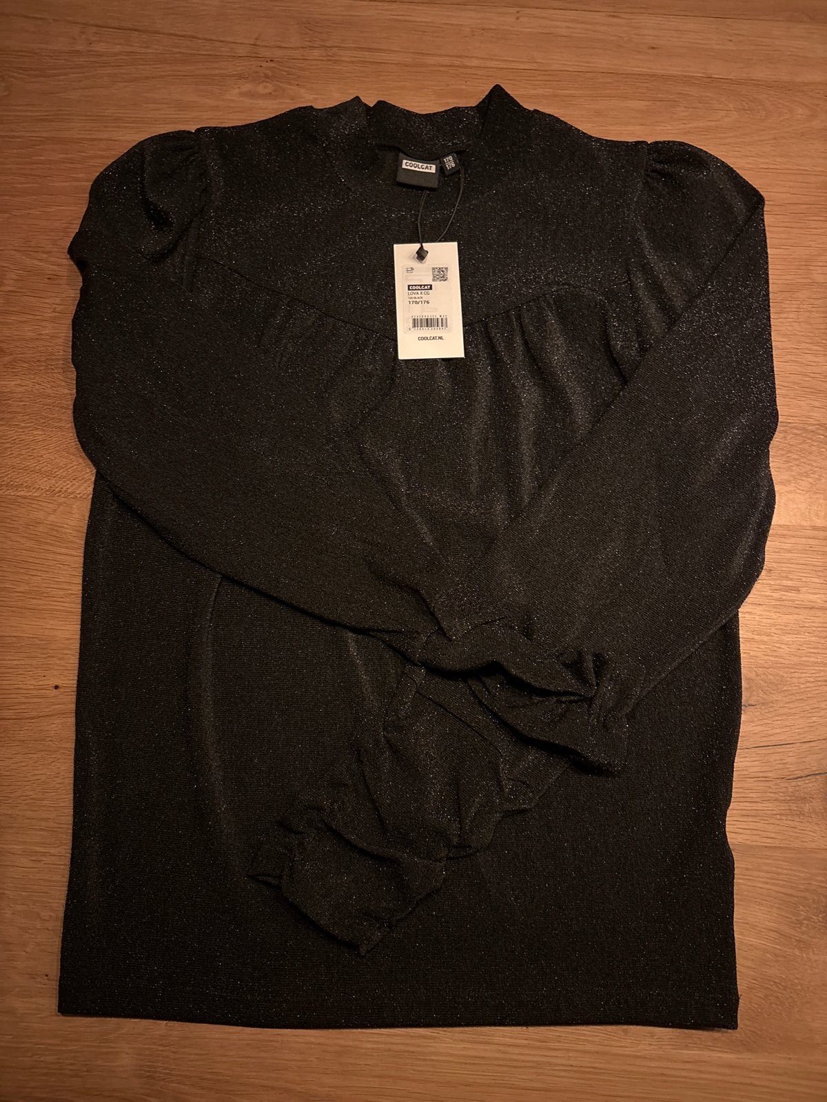 Coolcat Zwarte Glitter Top met Lange Mouwen, Ophalen of Verzenden, Nieuw, Meisje, Shirt of Longsleeve