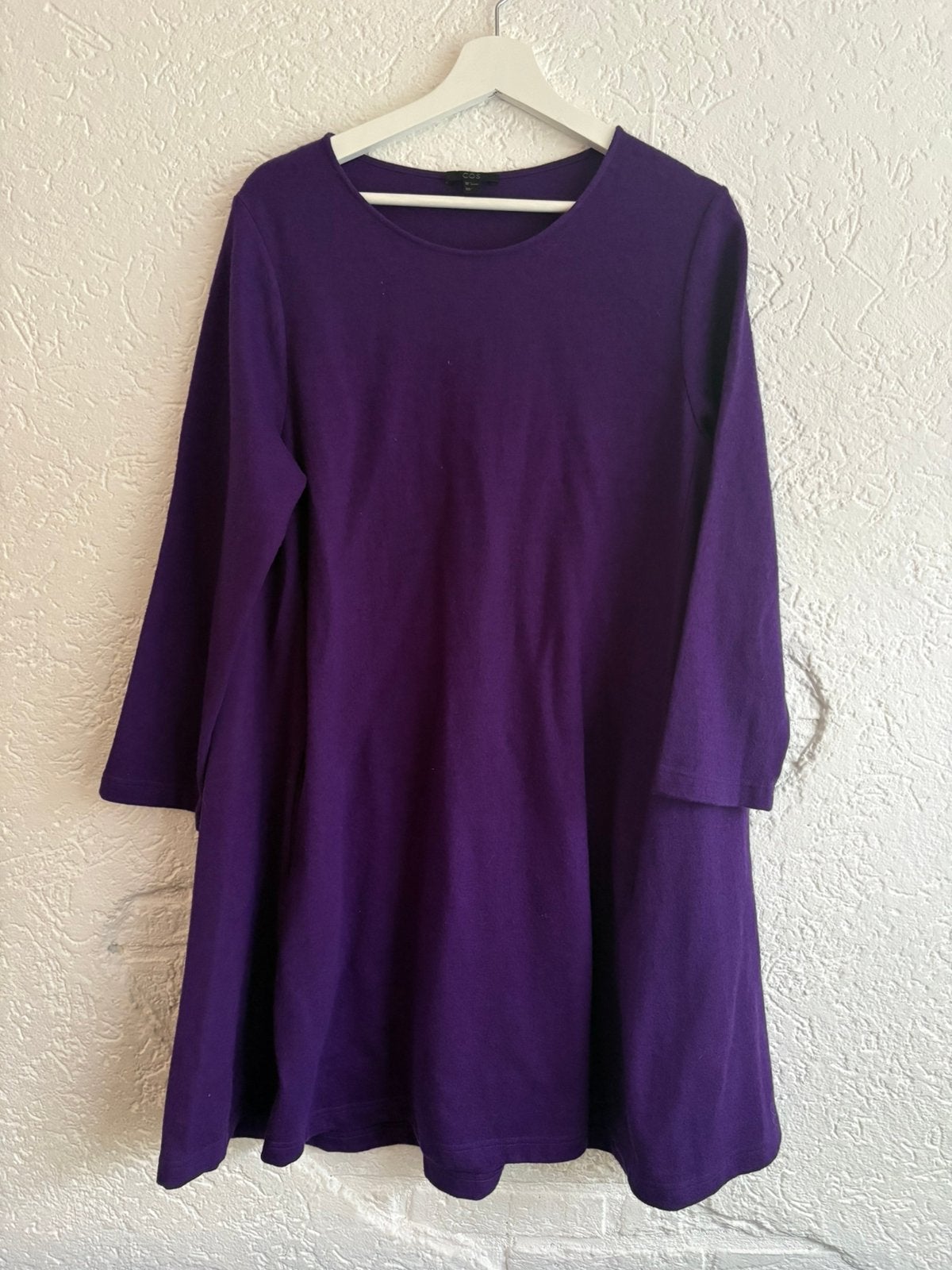 COS wollen jurk paars L, Kleding | Dames, Ophalen of Verzenden, Zo goed als nieuw, Maat 42/44 (L), Paars