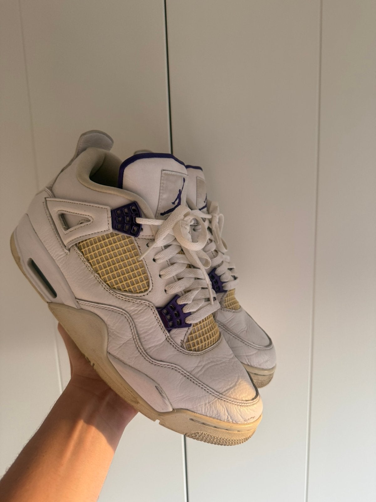 Air Jordan 4 Retro Metallic Purple – Maat 45 + OG Box, Kleding | Heren, Schoenen, Overige kleuren, Ophalen of Verzenden, Sneakers of Gympen