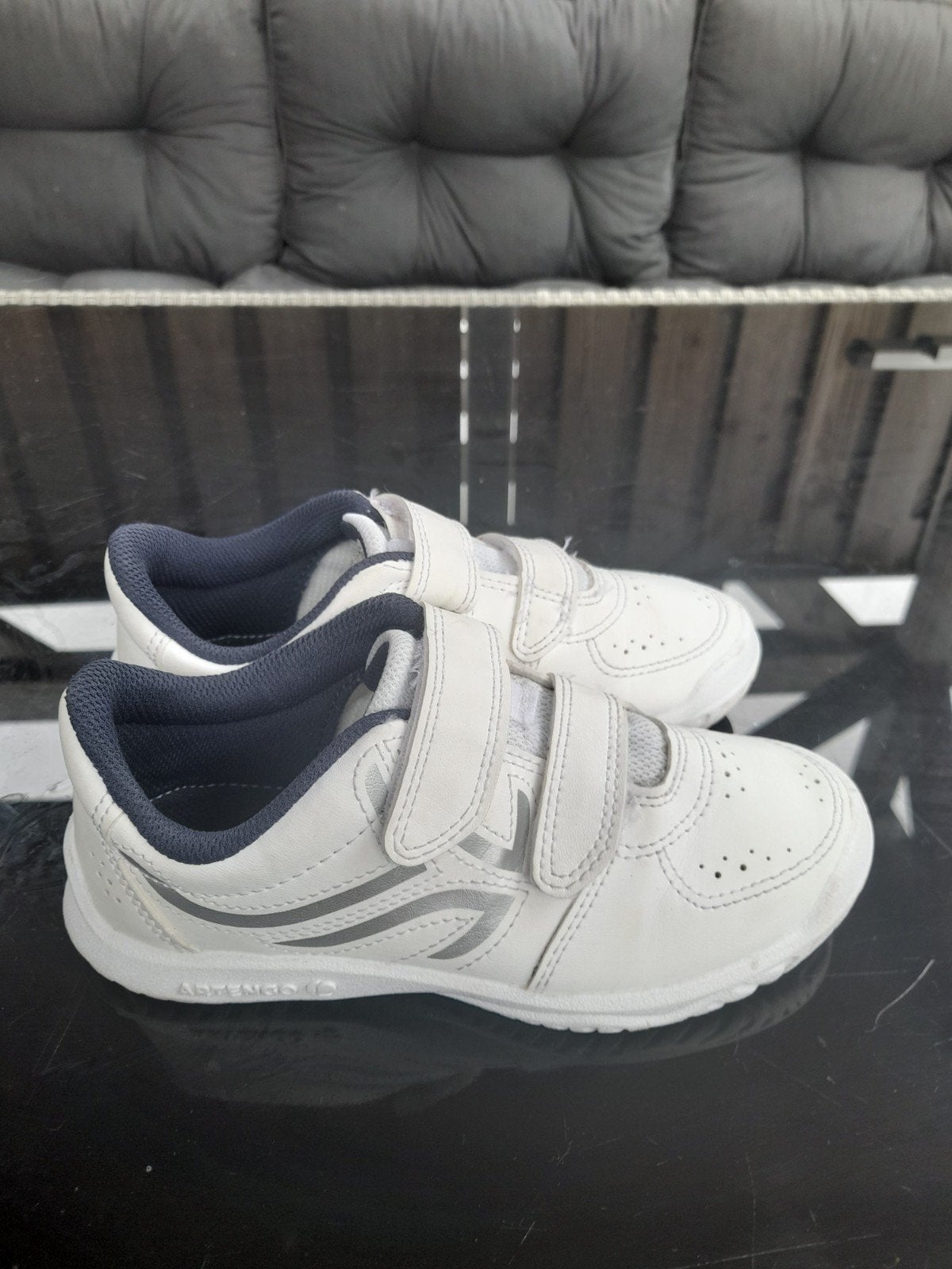 Decathlon Artengo JR Witte/Blauwe Sportschoenen, Verzenden, Zo goed als nieuw, Decathlon Artengo, Jongen of Meisje