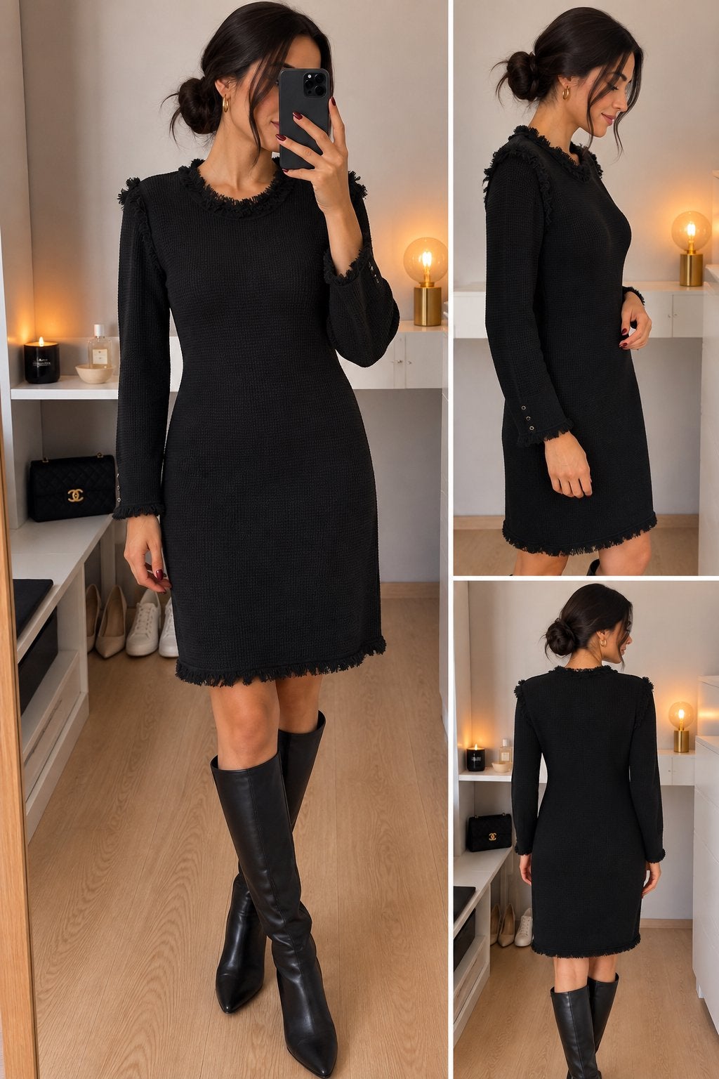 Michael Kors wollen jurk met franjes xl, Kleding | Dames, Zwart, Maat 46/48 (XL) of groter, Ophalen of Verzenden, Zo goed als nieuw