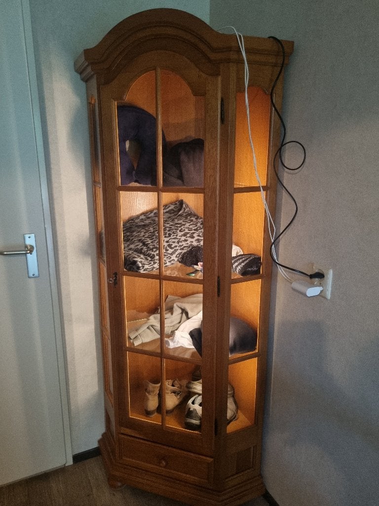 Hoekkast met verlichting, Antiek en Kunst, Ophalen