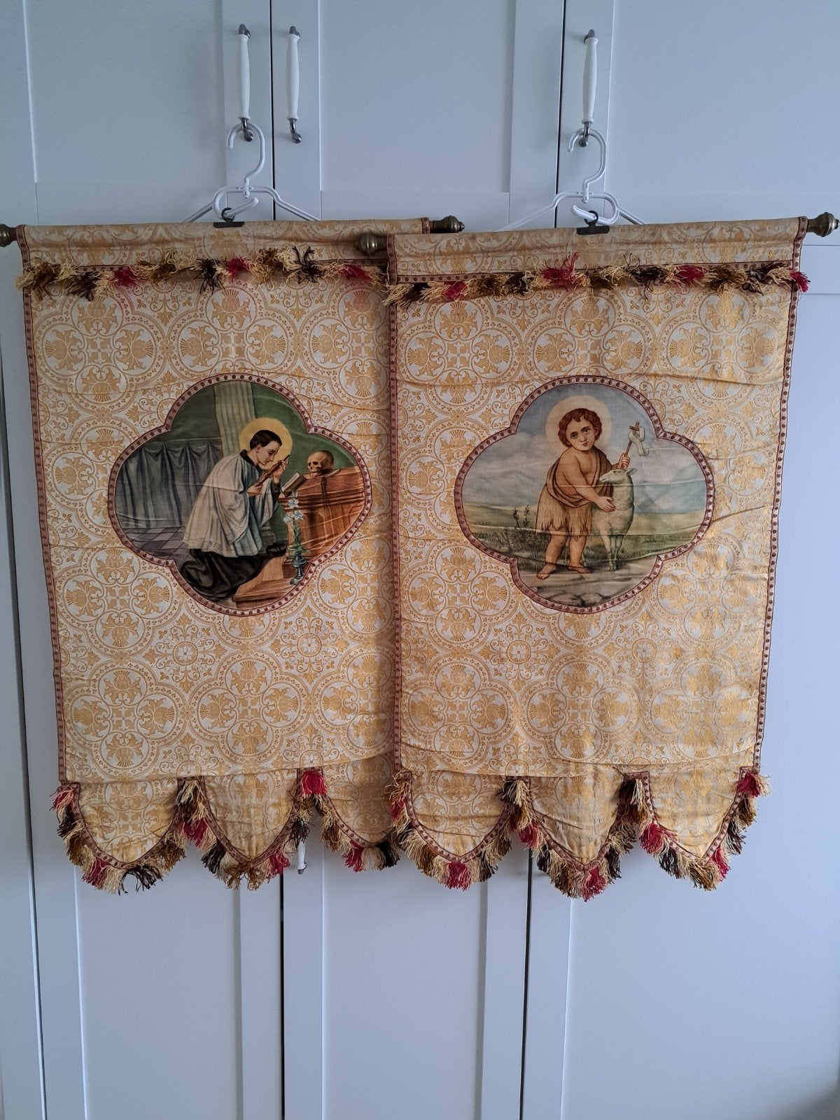 Antieke religieuze vaandels - Set van 2, Ophalen